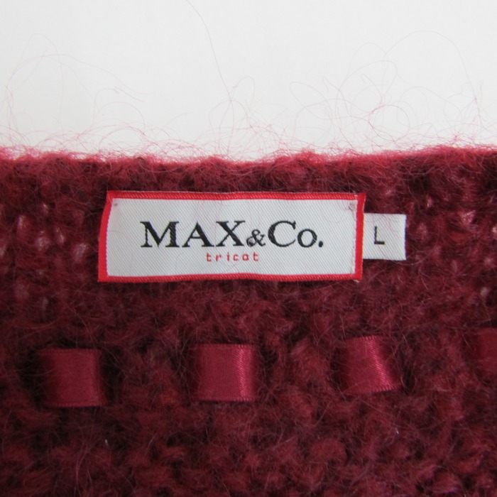 マックアンドコー ノースリーブニット ベスト ビーズ トップス　ワンピース レディース Lサイズ レッド系 Max&Co. マックアンドコー ノースリーブニット ベスト ビーズ トップス
