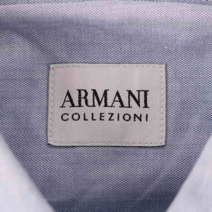 アルマーニコレッツォーニ 長袖シャツ 胸ポケット スナップダウン 無地 トップス シンプル メンズ 40サイズ パープル ARMANI COLLEZIONI