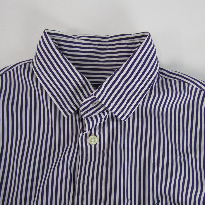 ポロラルフローレン 長袖シャツ トップス ストライプ柄 カスタムフィット レディース 紫×白 POLO RALPH LAUREN POLO RALPH LAUREN ポロラルフローレン 長袖シャツ トップス