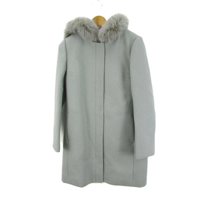インディヴィ ウールコート フォックスファー付き アウター 未使用品  