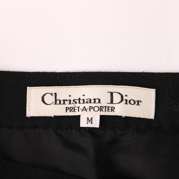美品 Vintage クリスチャンディオール Christian Dior PRETAPORTER スカート プリーツスカート ウール M ブラック