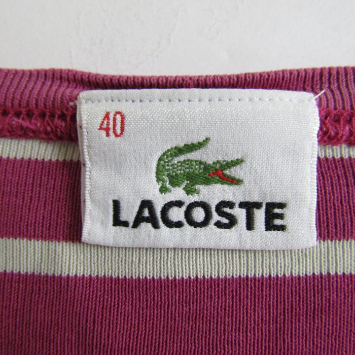 ラコステ 長袖Tシャツ クルーネック ボーダー トップス レディース 40