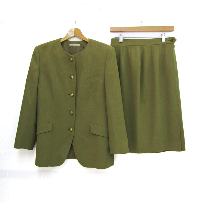 Aquascutum サイズ:9 テーラードジャケットグリーン系イエロー系