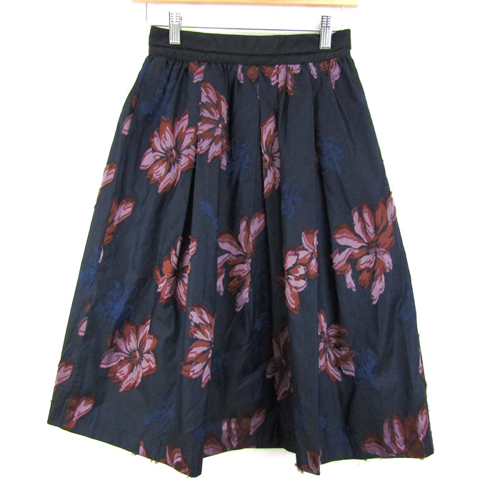 ジュエルチェンジズ フレアスカート 花柄 ボトムス レディース 34  