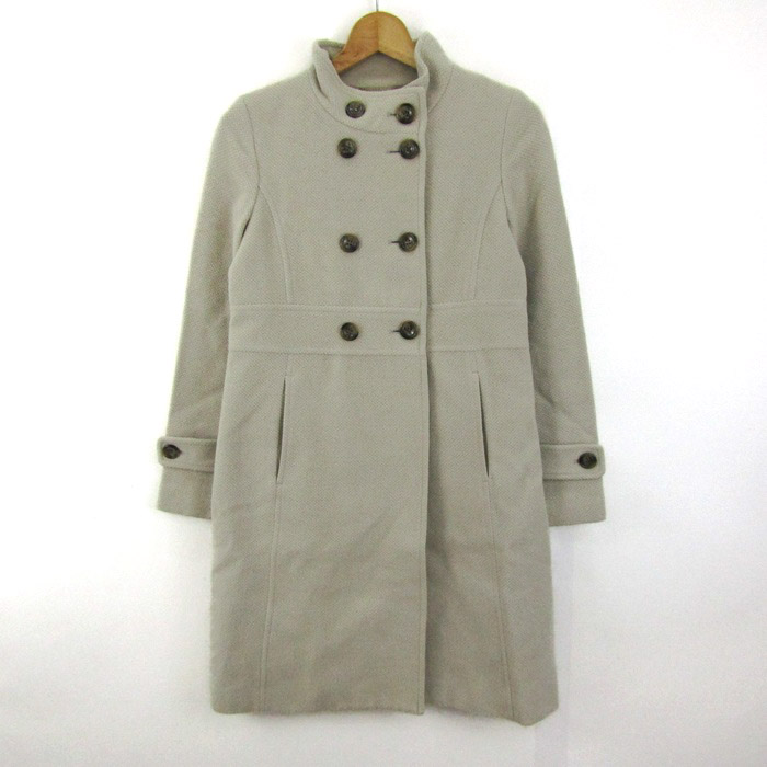 アダムエロペ スタンドカラーコート ダブルボタン ウール混 アウター  