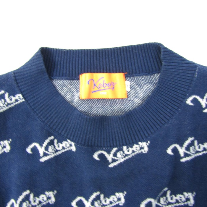 ケボズ セーター 長袖 ロゴ クルーネック トップス メンズ Mサイズ