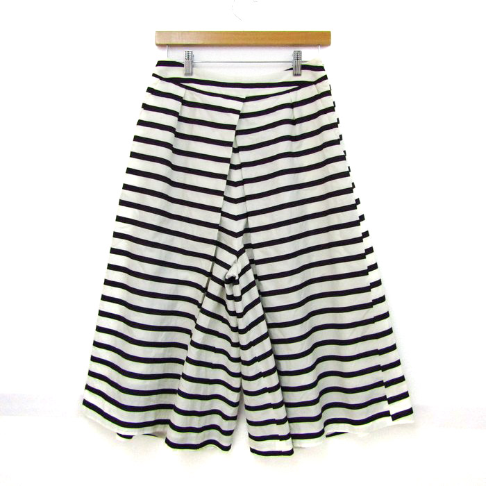 ビアズリー クロップドパンツ ボトムス キュロット ボーダー柄