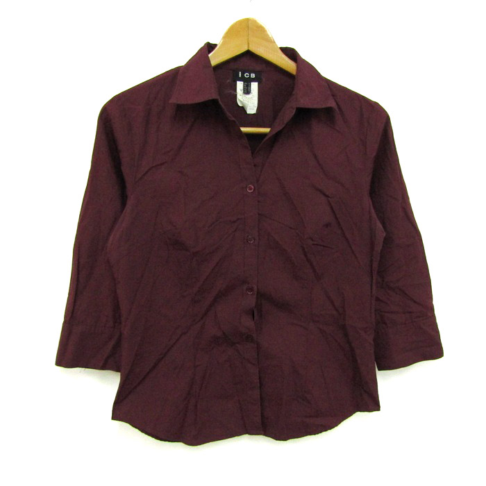 アイシービー カットソー シャツ トップス フレンチ袖 レディース Sサイズ ブラック iCB セール 接触冷感・洗えるサテンヨウリュウ フレンチスリーブ