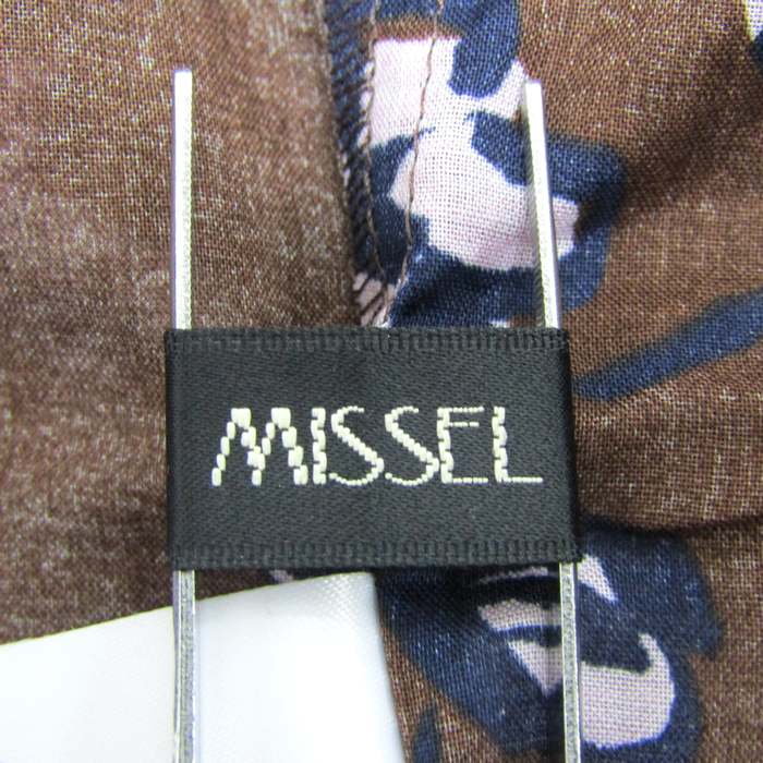 ミゼール ブラウス シャツ トップス 七分袖 花柄 未使用品 レディース Lサイズ 茶×ピンク MISSEL ミゼール ブラウス シャツ トップス 七分袖 花柄 未使用品