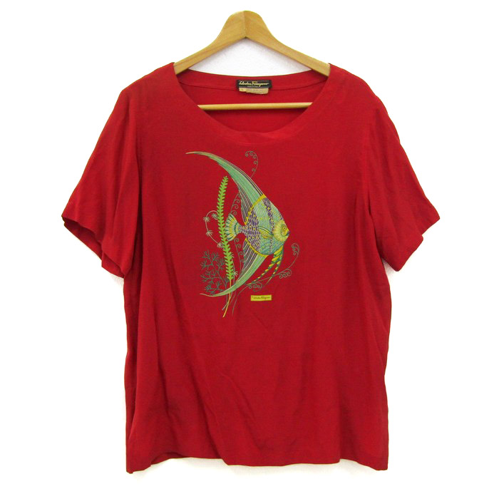 サルバトーレフェラガモ半袖カットソーLサイズ サルヴァトーレフェラガモ 半袖Tシャツ トップス さかな柄