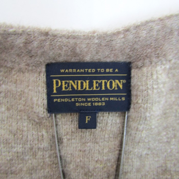 PENDLETON - ペンドルトン ロングカーディガン 長袖 ウール/アルパカ混 トップス レディース Fサイズ ブラウン系×ベージュ系 PENDLETON ペンドルトン ロングカーディガン 長袖 ウール/アルパカ混