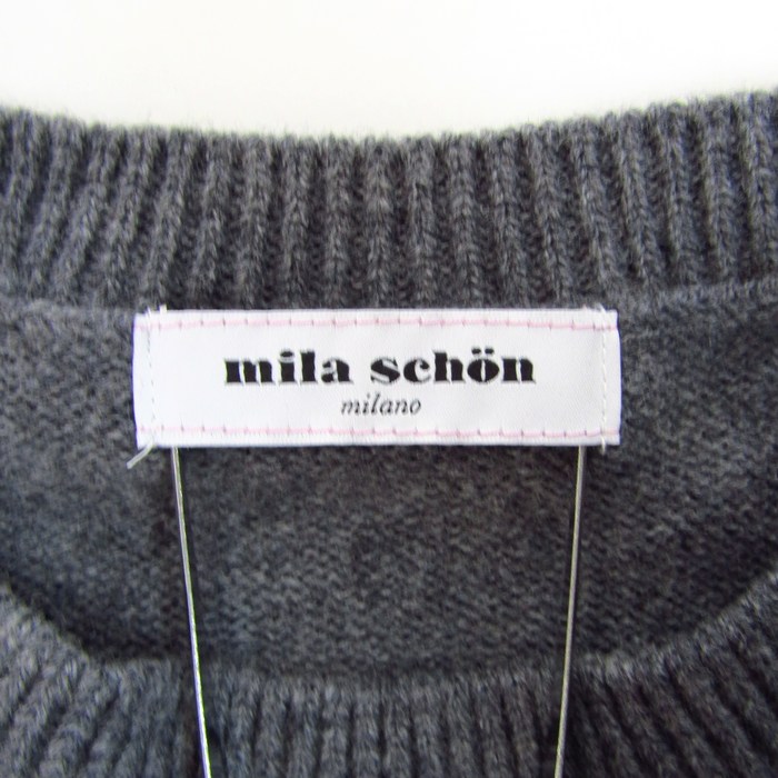 ミラショーン ニット セーター 長袖 ウール100% ブランド トップス レディース 40サイズ グレー×ブラック系 mila schon ミラショーン ニット セーター 長袖 ウール100% ブランド