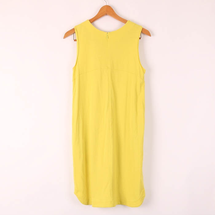 新品　マックスマーラ　MaxMara 綿麻　ノースリーブワンピース　イエロー　M 新品 マックスマーラ MaxMara 綿麻 ノースリーブワンピース