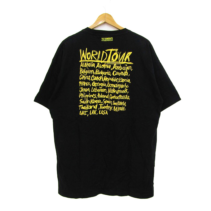 ヴェトモン ワールドツアー ロゴ Tシャツ ベージュ / デニムに