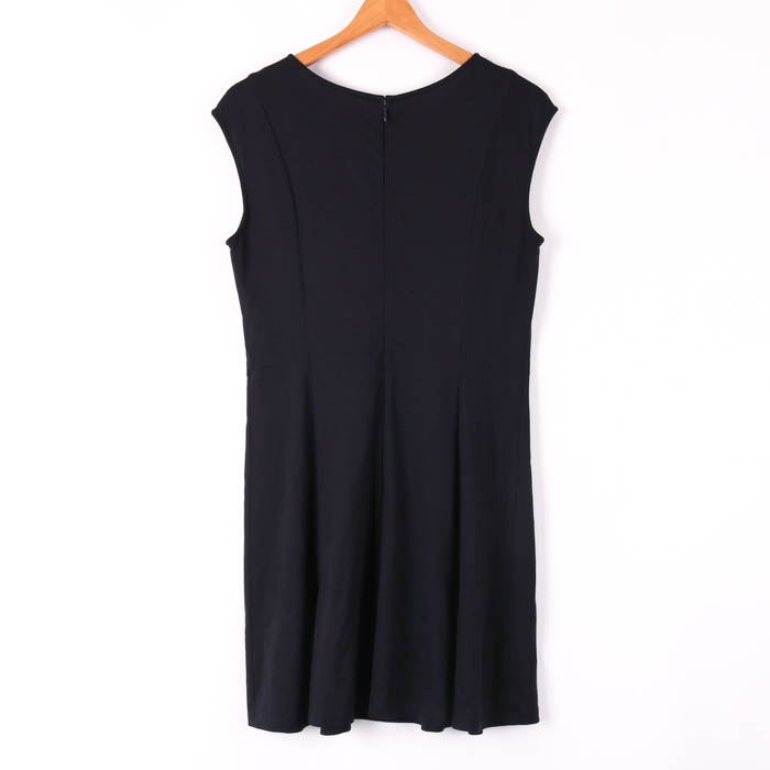 アンタイトル ノースリーブワンピース 無地 ラウンドネック フレア  