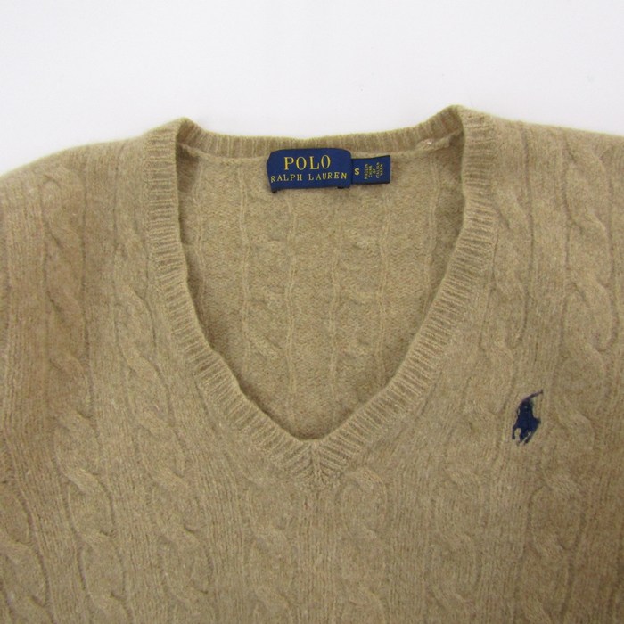 ポロラルフローレン セーター トップス ケーブルニット メリノウール イタリア糸 レディース Sサイズ ベージュ POLO RALPH LAUREN ポロラルフローレン セーター トップス ケーブルニット メリノ