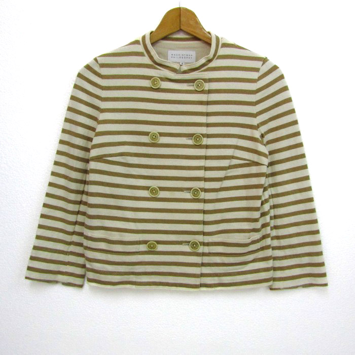 MACKINTOSH PHILOSOPHY - マッキントッシュフィロソフィー ブルゾン ジャケット アウター ボーダー柄 レディース 38サイズ ベージュ MACKINTOSH PHILOSOPHY マッキントッシュフィロソフィー ブルゾン ジャケット アウター