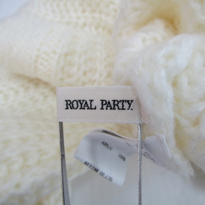 ロイヤルパーティ ニット トップス 長袖 セーター ケーブル編み レディース Fサイズ ホワイト  PARTY ROYAL PARTY - ロイヤルパーティ ニット トップス 長袖 セーター