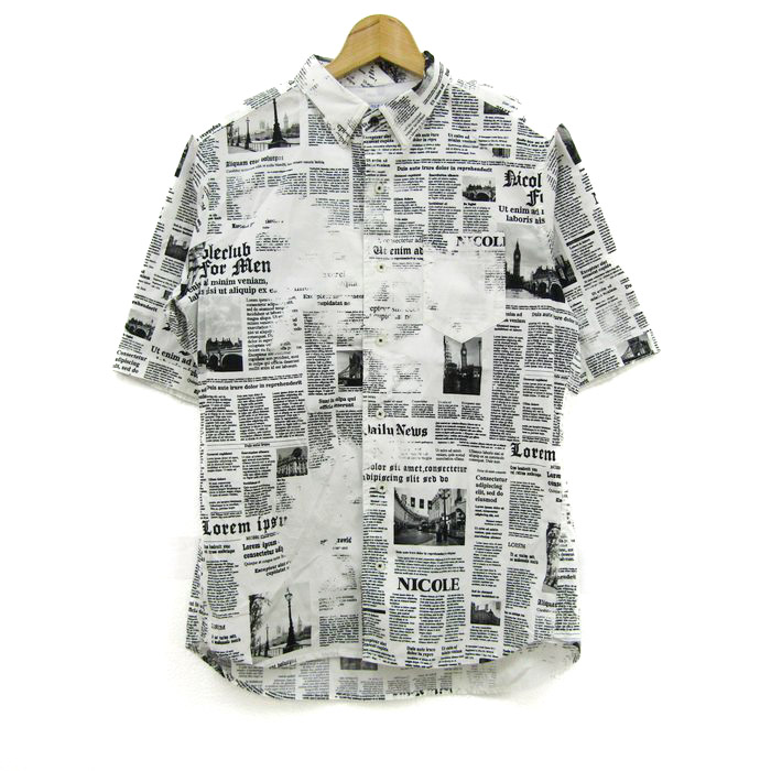 ニコルクラブフォーメン ニット 半袖 ボーダー トップス メンズ 48