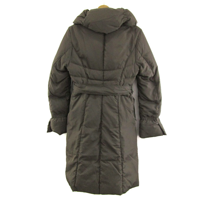 rs25470-002.jpg PECA ダウンコート黒SサイズAラインウエストベルト