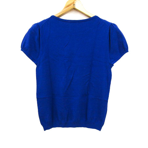 トッカ ニット トップス 半袖 セーター フラワービジュー レディース XSサイズ ブルー TOCCA トッカ ニット トップス 半袖 セーター フラワービジュー レディース