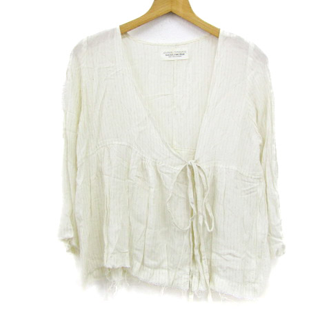 新品ジャーナルスタンダードコットンボーダーカーディガンブラウスホワイトクリーム黄 新品ジャーナルスタンダードコットンボーダーカーディガン