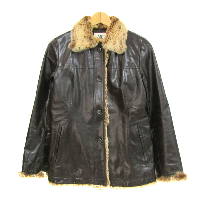 ラビットファーレザージャケット レディース YELLOW 96】（F）ラビット