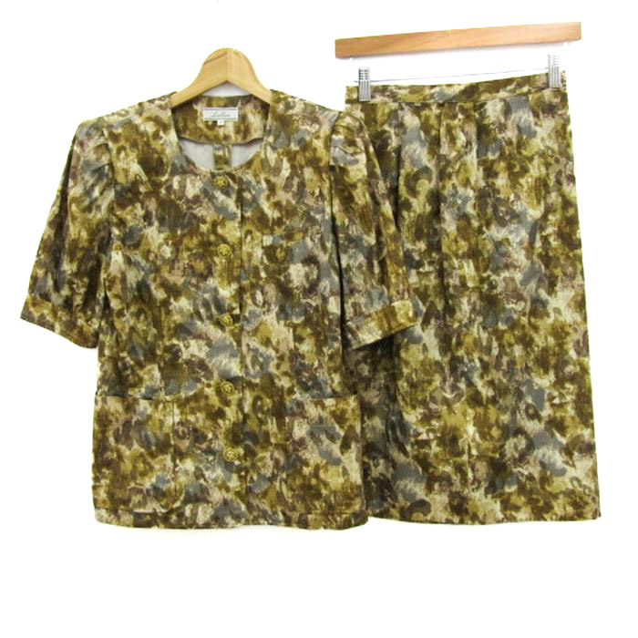 レリアン セットアップ 上下セット ノーカラージャケット スカート  