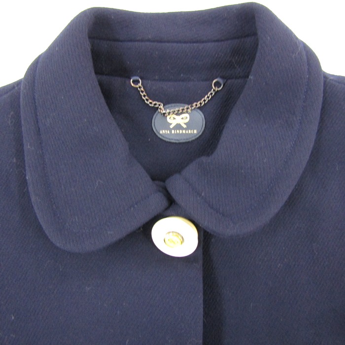 アニヤハインドマーチ ウールコート チェーン付き アウター ベルトなし