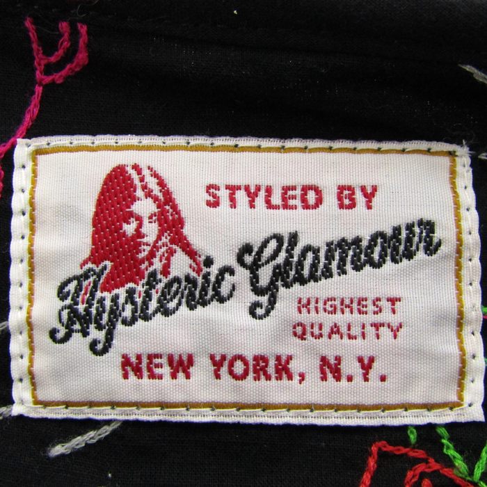 ヒステリックグラマー スカルロゴ 長袖 フリル ミニワンピース HYSTERIC ヒステリックグラマー スカルロゴ 長袖 フリル ミニワンピース
