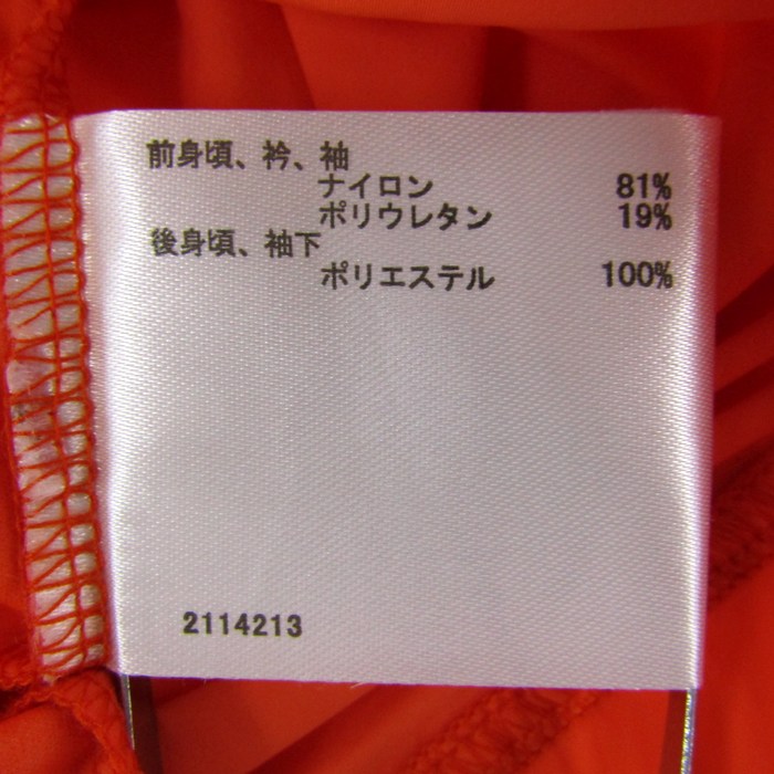 マンシングウェア 半袖Ｔシャツ トップス ジップアップ 背面ポケット サイクルウエア レディース Mサイズ オレンジ Munsing wear Munsingwear - マンシングウェア 半袖Tシャツ トップス ジップ