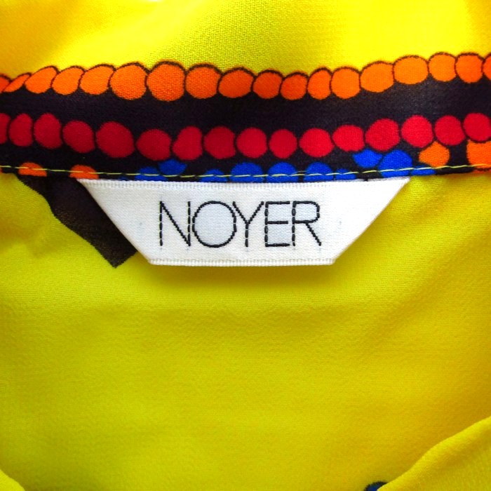 ノワィエ 半袖シャツ 総柄 トップス レディース ﾌﾘｰサイズ イエロー×オレンジ系 NOYER ノワィエ 半袖シャツ 総柄 トップス レディース ﾌﾘｰサイズ
