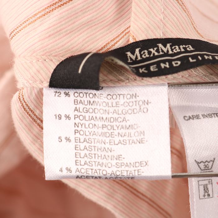 マックスマーラ 7分袖Tシャツ カットソー ドット サイドボウタイ トップス ストレッチ イタリア製 レディース Mサイズ ブラック MAX MARA
