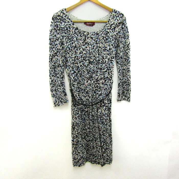 マックスマーラ ワンピース 長袖 ベルト付き トップス レディース M  