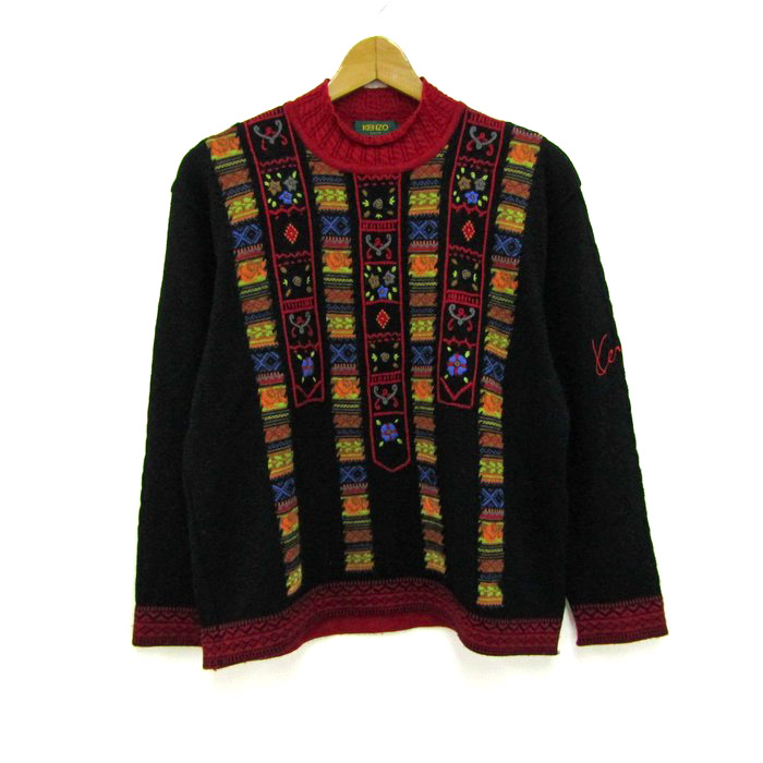 ケンゾーゴルフ ニット 長袖 ハイネック 総柄 トップス レディース 2