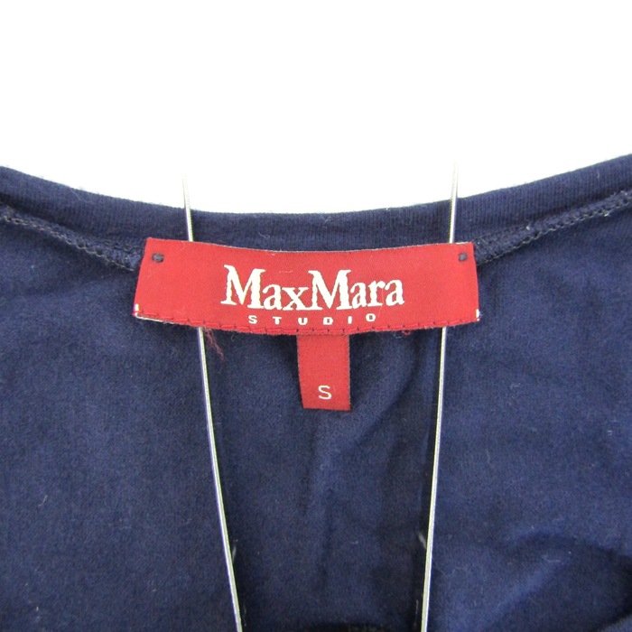 マックスマーラ 長袖Ｔシャツ 7分袖 ストレッチ ブランド トップス レディース Sサイズ ネイビー MAX MARA マックスマーラ 長袖Tシャツ 7分袖 ストレッチ ブランド