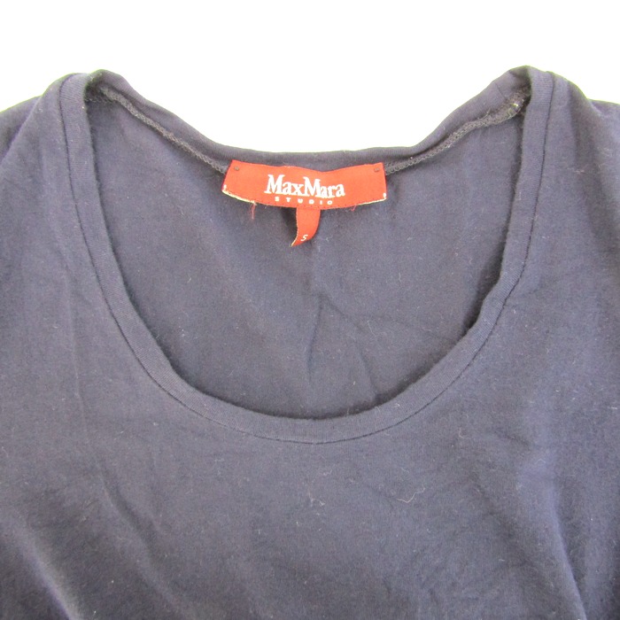 マックスマーラ 長袖Ｔシャツ 7分袖 ストレッチ ブランド トップス レディース Sサイズ ネイビー MAX MARA マックスマーラ 長袖Tシャツ 7分袖 ストレッチ ブランド