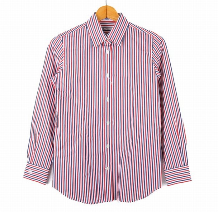 MASONPRINCE プレスしわ スモールチェック 長袖シャツ ジェイプレス 長袖シャツ トップス ストライプ柄 THOMAS MASON