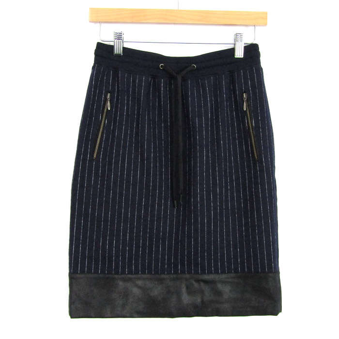 【国内発送】Max Mara タイトスカート ストライプ柄 ベルト付き 国内発送】Max Mara タイトスカート ストライプ柄 ベルト付き