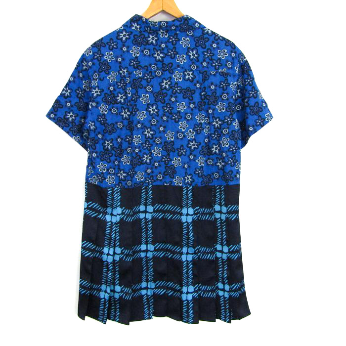 MARNI マルニ　半袖ワンピース　千鳥　チェック　総柄　イタリア製　42 XL MARNI マルニ 半袖ワンピース 千鳥 チェック 総柄 イタリア製 42 XL