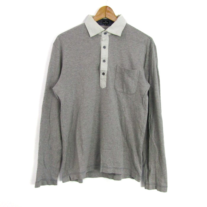 ポールスミス ポロシャツ 長袖 トップス コットン100% レディース Lサイズ グレー系 Paul Smith ポールスミス ポロシャツ 長袖 トップス コットン100