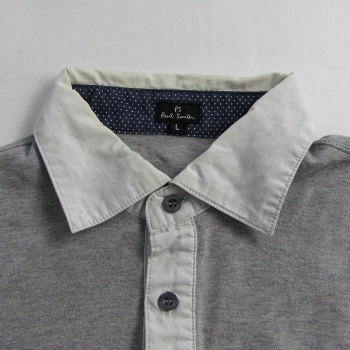 ポールスミス ポロシャツ 長袖 トップス コットン100% レディース Lサイズ グレー系 Paul Smith ポールスミス ポロシャツ 長袖 トップス コットン100