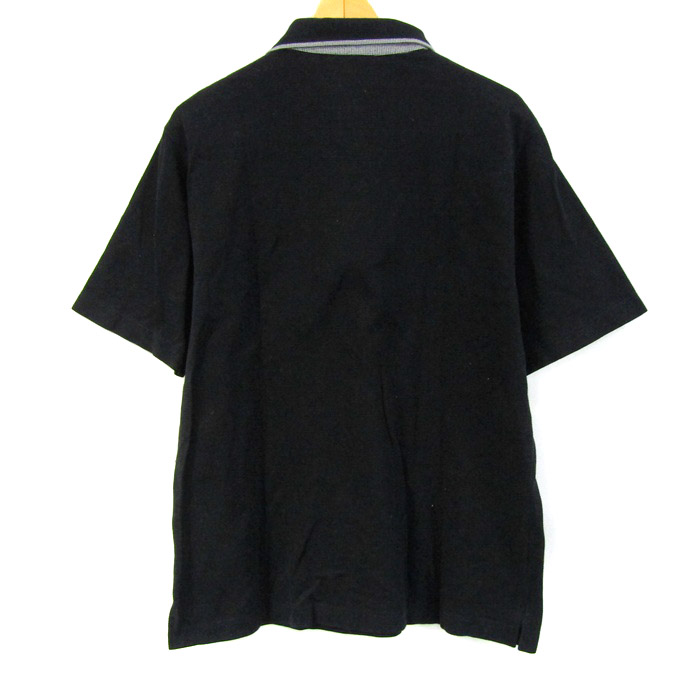 ブラック＆ホワイトメンズ半袖ポロシャツ 美品 Black&White 半袖 ポロシャツ メンズ L 日本製 ゴルフウェア