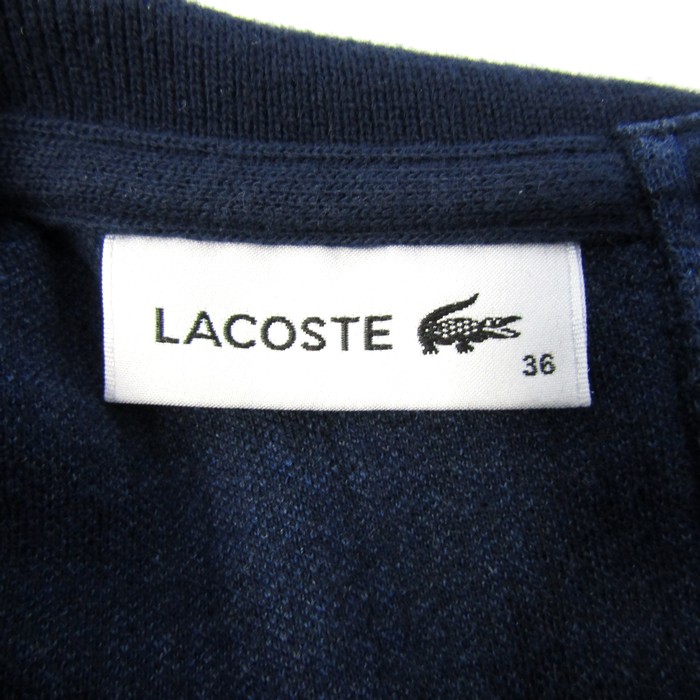 ラコステ ポロシャツ トップス 半袖 チェック柄 レディース 36サイズ ネイビー LACOSTE rs26632-002.jpg