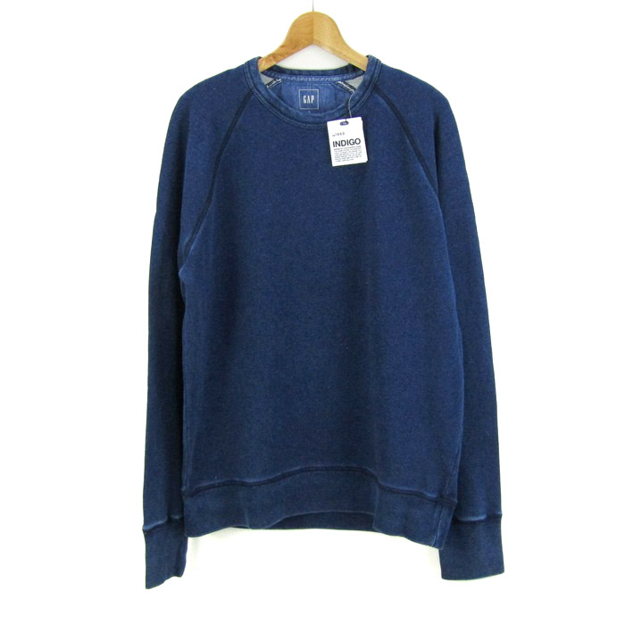 L★古着 ギャップ GAP 長袖 スウェット メンズ 00年代 00s 無地 ラグラン クルーネック 黒 ブラック 24apr23 中古 スエット トレーナー トップス 90sOLDGAPオールドギャップスウェットトレーナーメンズ長袖パープル紫L