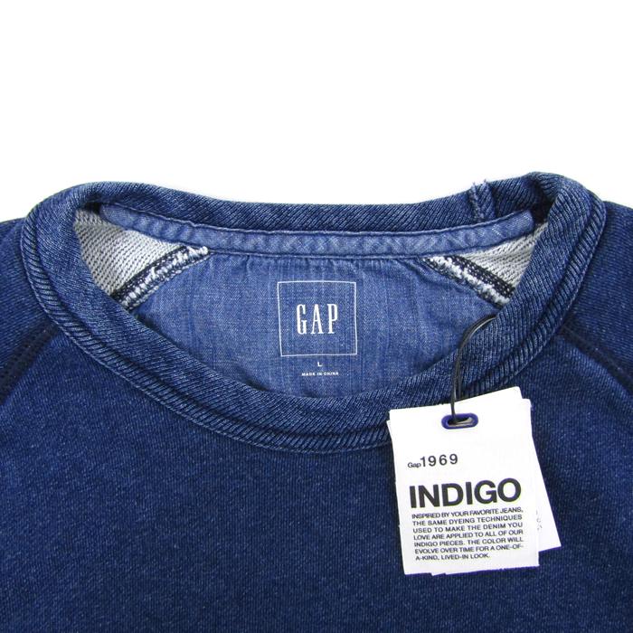 タグ付き GAP インディゴデニムトレーナー men's Sサイズ 女性もどうぞ 2001年製 OLD GAP デニムシャツ 長袖 M インディゴ A60 GAP - DAIGO\u0027S