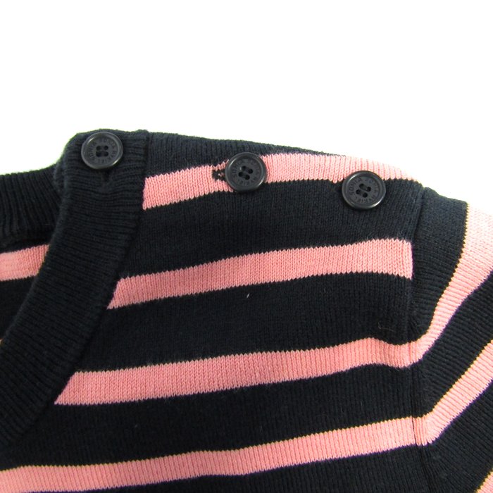 ソニアリキエル ニット ボーダー トップス コットン100% レディース 38サイズ ピンク系/ブラック系 Sonia Rykiel ソニアリキエル ニット ボーダー トップス コットン100