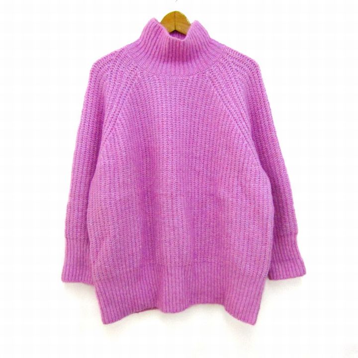 ザラ ニット 長袖 ハイネック トップス レディース USA Mサイズ ピンク系 ZARA ザラ ニット 長袖 ハイネック トップス レディース USA Mサイズ