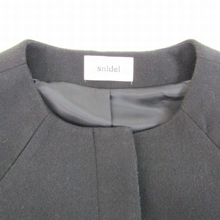 訳あり【snidel 】ブラック　 ファー付きピーコート 　サイズ0 SNIDEL - スナイデル コート ダッフル ショート フード ファー