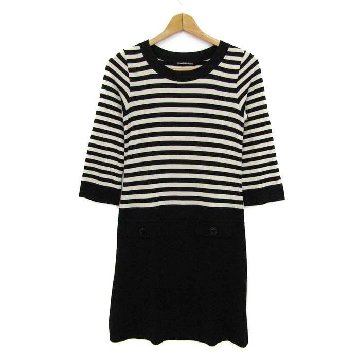 タグ付き STRAWBERRY FIELDS ファー総柄ロングワンピースAライン タグ